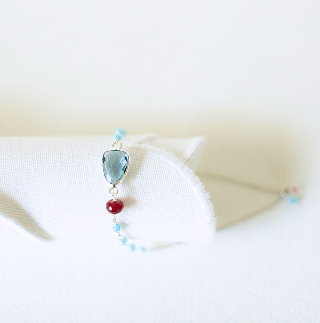 London Blue Quartz Silver Isla Bracelet